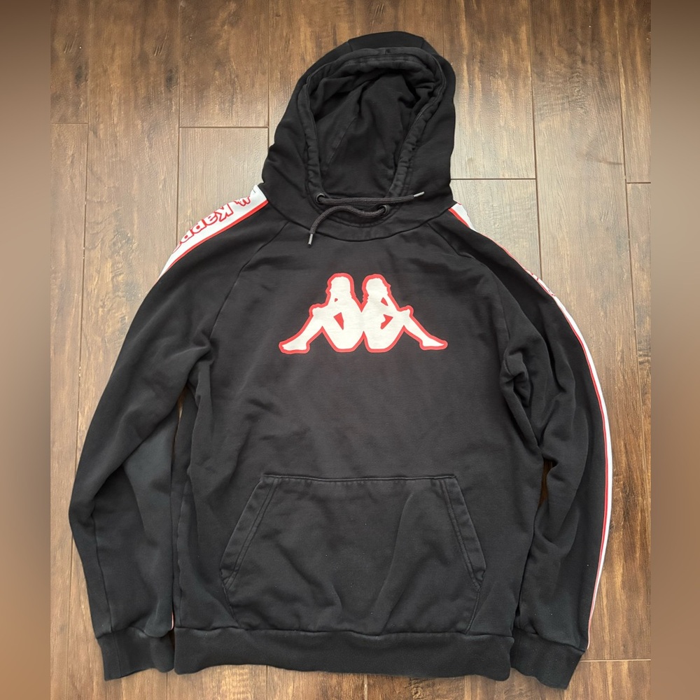 Kappa Black and Red Sweatshirt with Bold Logo